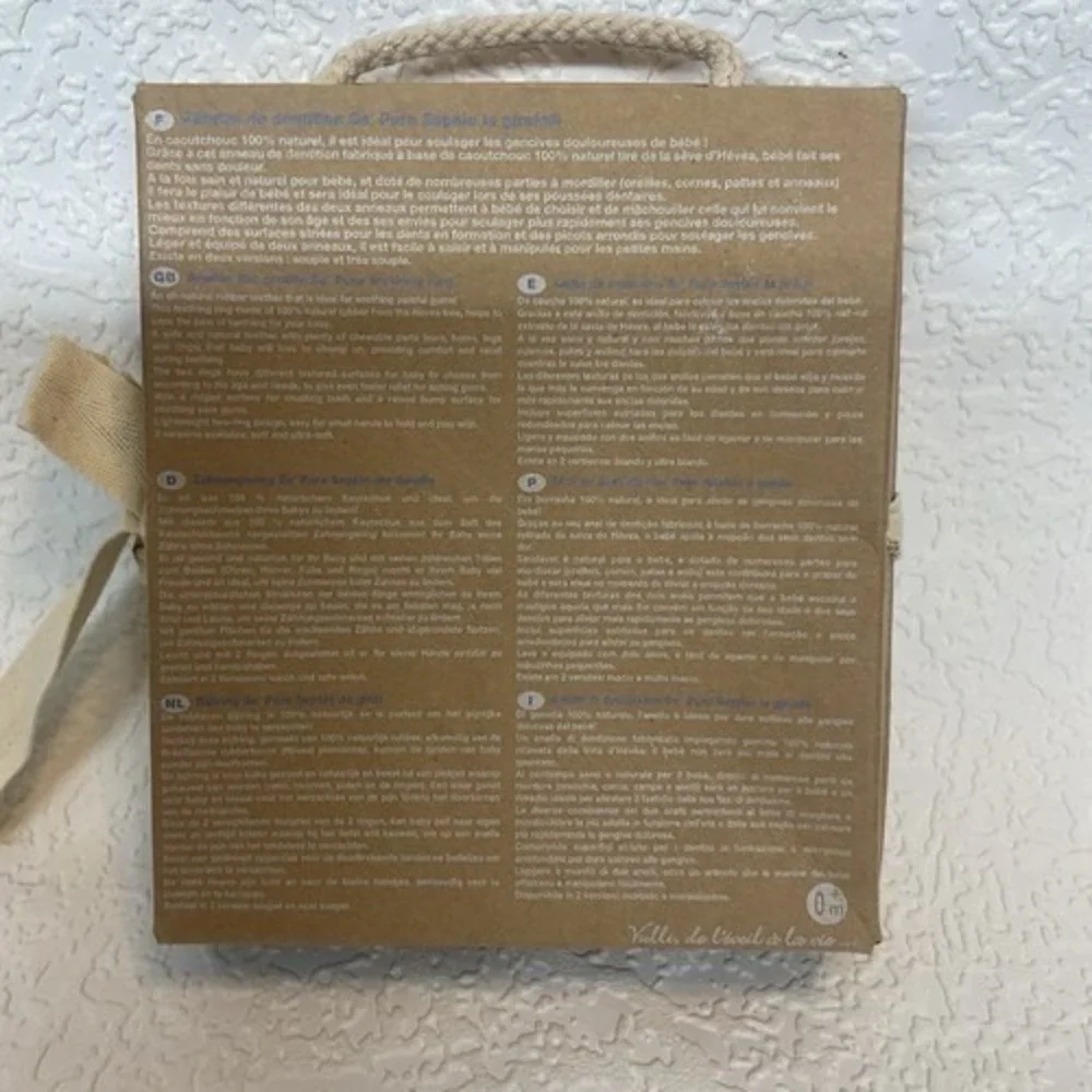 NWB Sophie La Girafe-So Pure Natural Rubber Soft‎ Baby Teething Ring from France